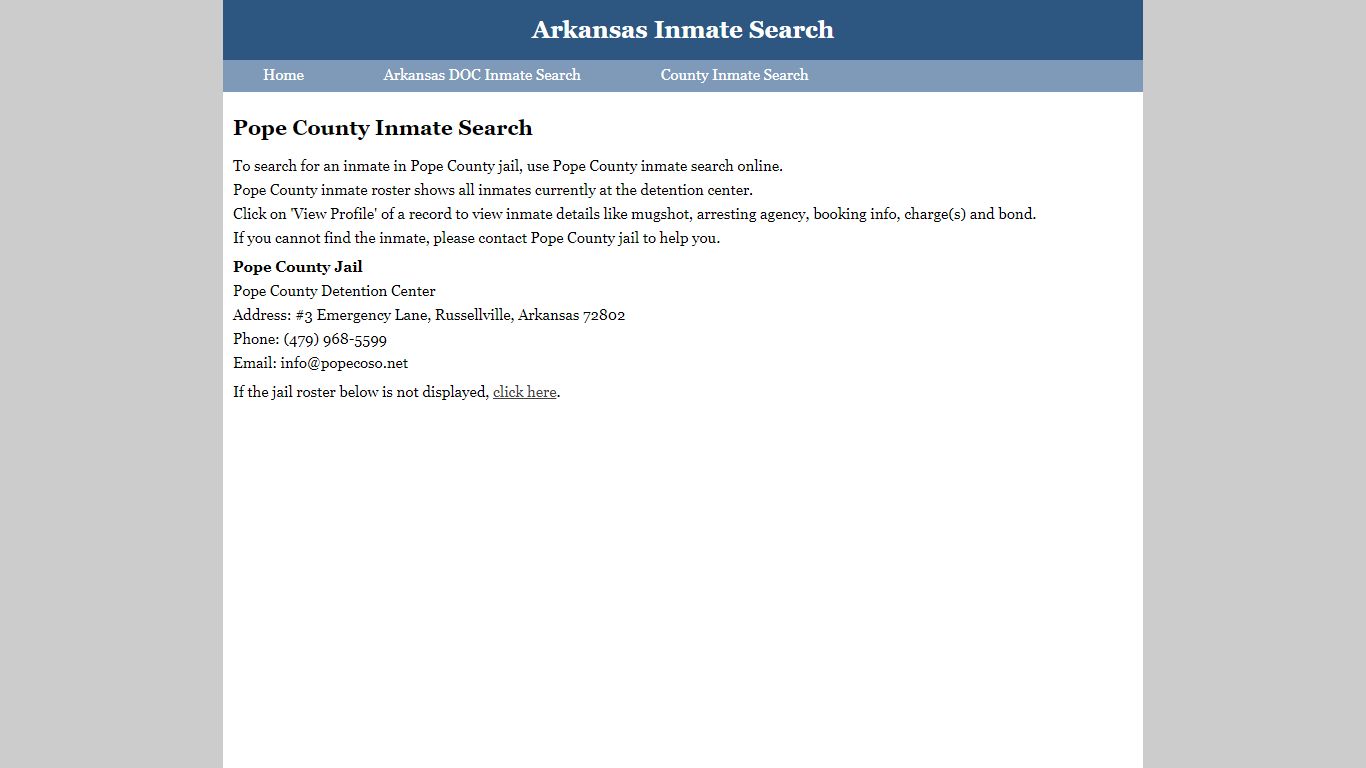 Pope County Inmate Search