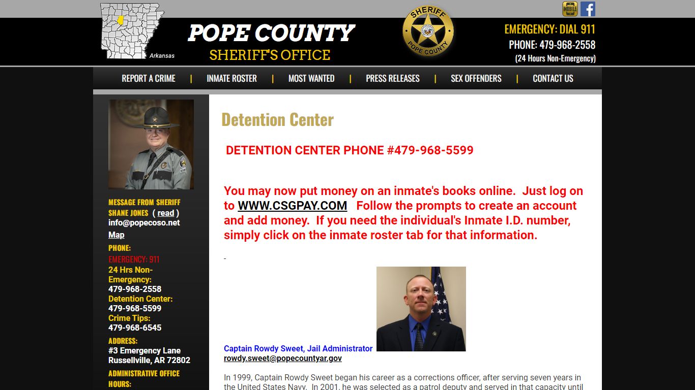 Detention Center - Pope County AR Sheriff